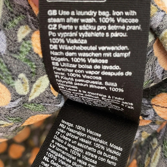 & Other Stories Tie Shoulder Mini Dress Oranges Print‎ Floral Tropical Size 6 - Picture 14 of 16